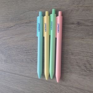 Set of 4 caliber pastel pens. BLACK INK!